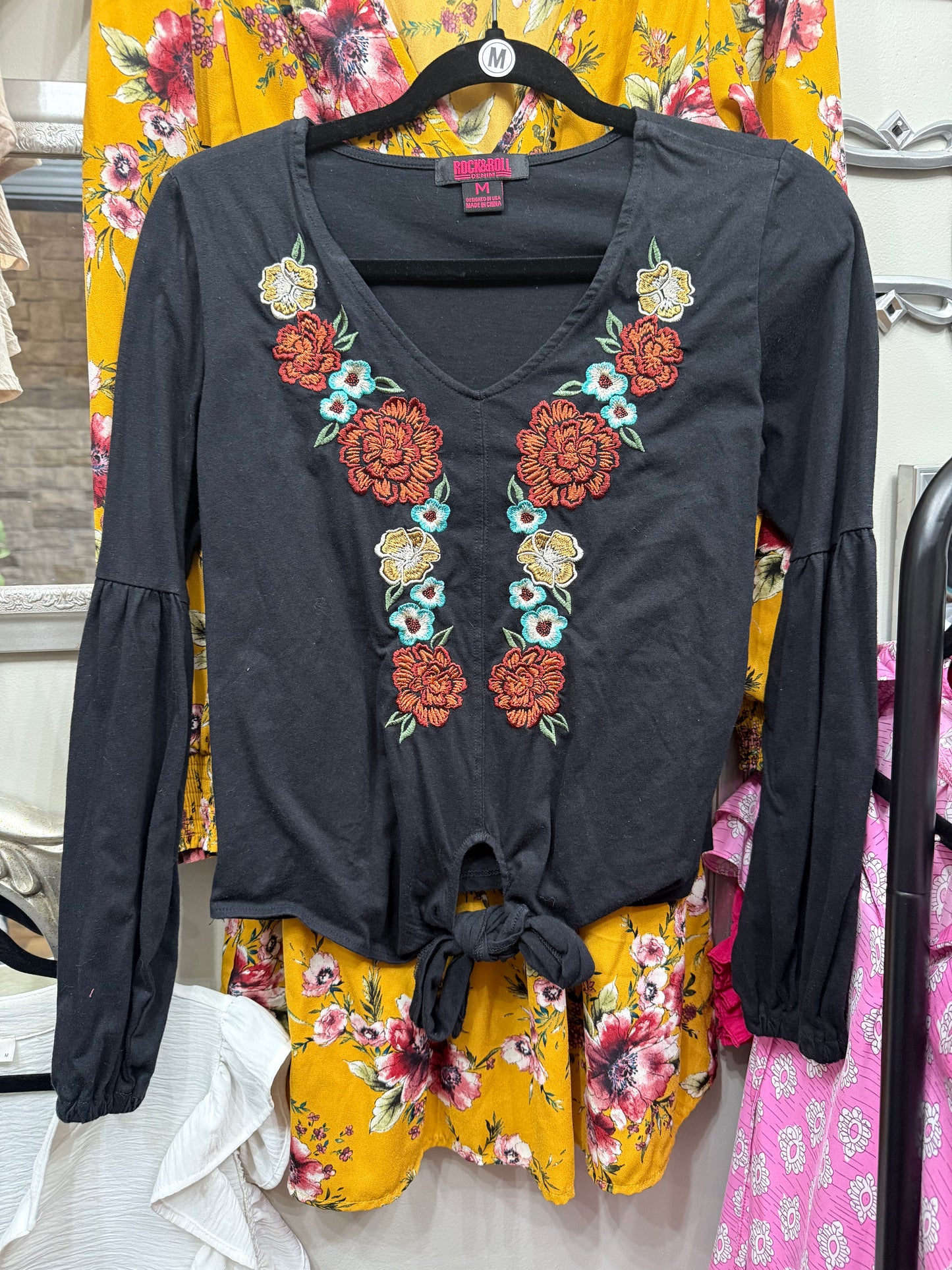 Cropped Floral Tie Top