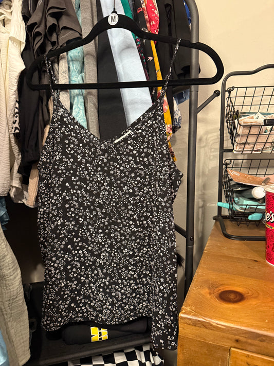 Black and White Floral Tank