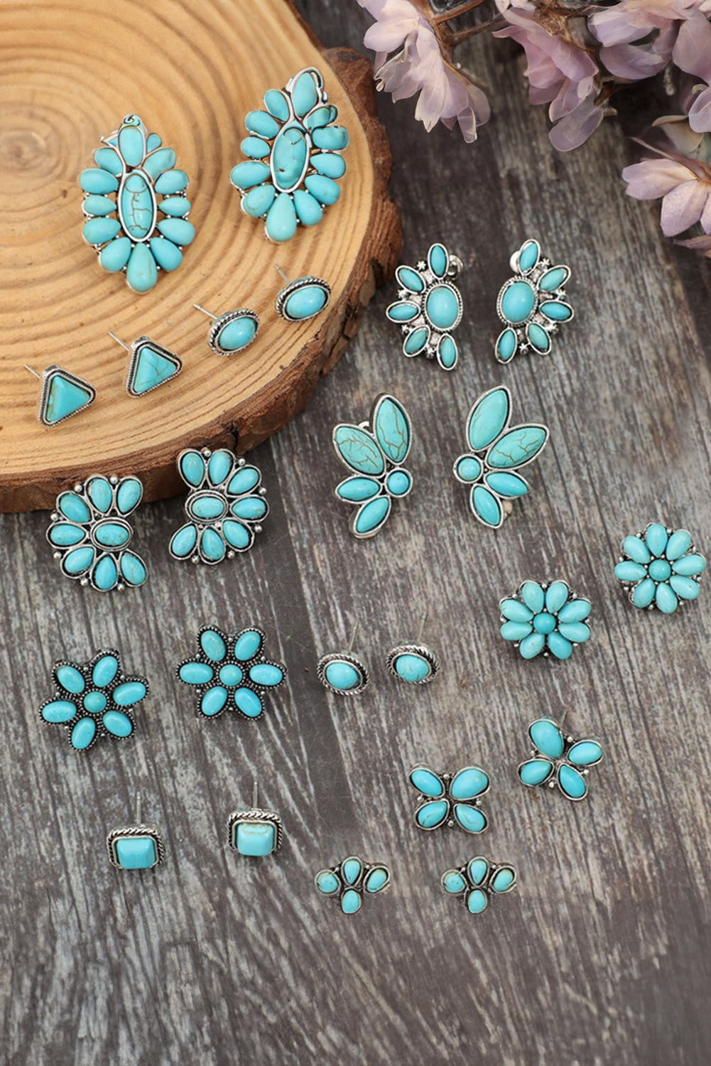 Turquoise Boho Stud Earrings